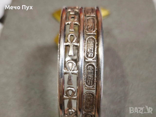 Сребърна твърда,отворена гривна ( 322), снимка 8 - Гривни - 51516560