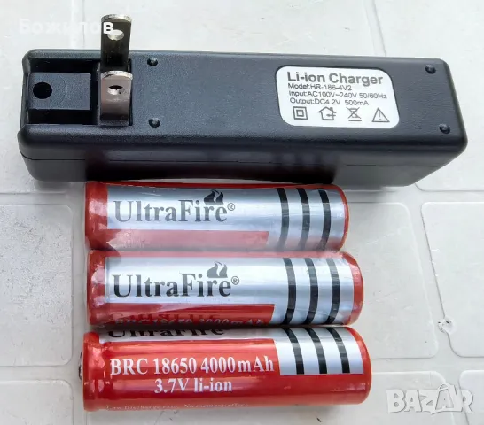 Батерии 18650, зарядно, снимка 3 - Оборудване и аксесоари за оръжия - 50440653