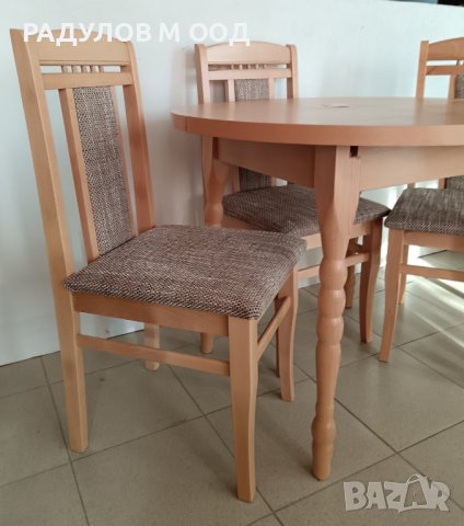 Трапезна маса ф90 см и столове бук, снимка 2 - Маси - 44032007