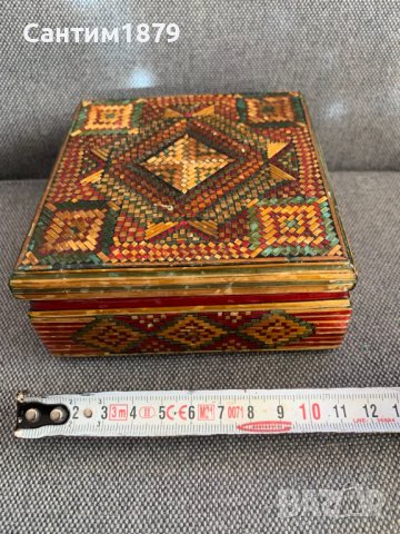 Българска дървена пирографирана етно кутия за цигари-1, снимка 3 - Антикварни и старинни предмети - 43996248