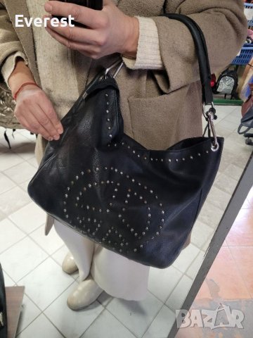 ABRO естествена кожа черна чанта,тип торба( от 195€ до 400€  в интернет сайтове), снимка 5 - Чанти - 38985745