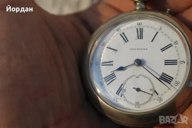 Швейцарски джобен часовник ''Longines'', снимка 6 - Джобни - 48942466
