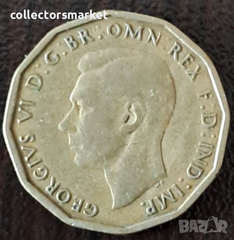 3 пенса 1944, Великобритания, снимка 2 - Нумизматика и бонистика - 44003424