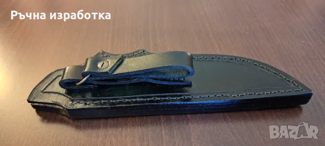 Кания естествена кожа с вложка от змийска кожа телешки бланк нож лов, снимка 14 - Ножове - 48077684
