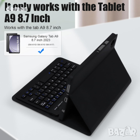 Калъф с клавиатура за Samsung Galaxy Tab A9 8.7" 2023SM-X110/X115/X117, снимка 3 - Таблети - 44877866