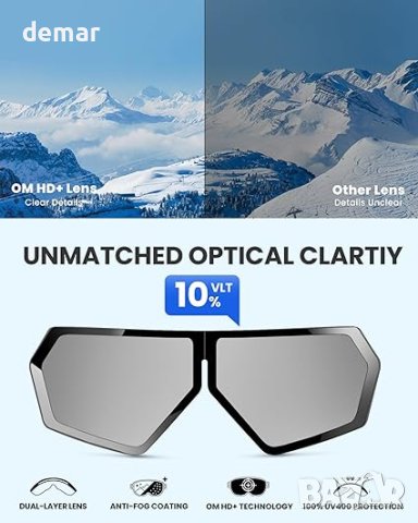 Сгъваеми очила за сноуборд и ски, против замъгляване, 100% UV защита, снимка 6 - Зимни спортове - 43340143