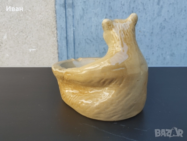 Винтидж порцеланова мечка пепелник, снимка 5 - Антикварни и старинни предмети - 52226707