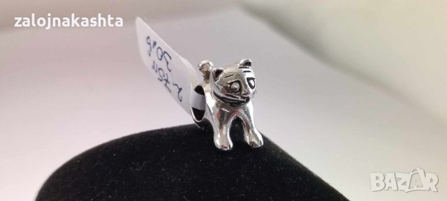 Сребърна талисман за гривна коте-2,75гр/925, снимка 2 - Колиета, медальони, синджири - 43775262