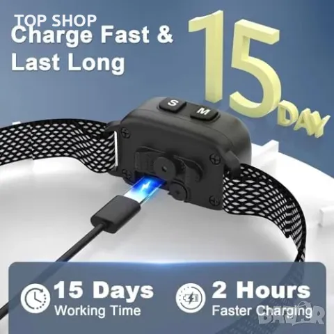 Нов Анти-лай нашийник за малки кучета, вибрация и звуков сигнал Хуманен, снимка 3 - За кучета - 49309148