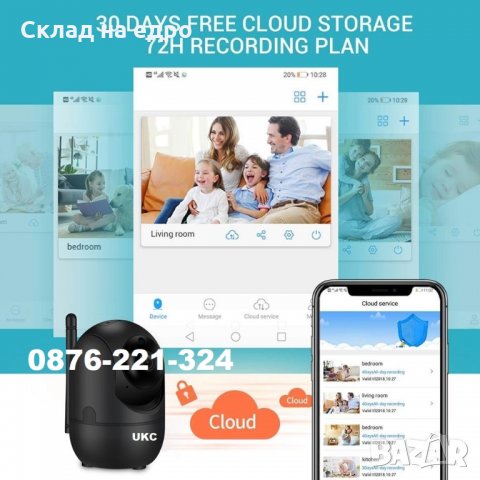 Топ модел Smart camera 1080p, Full HD IP - Wifi Смарт камера Бебефон, снимка 5 - IP камери - 28543859