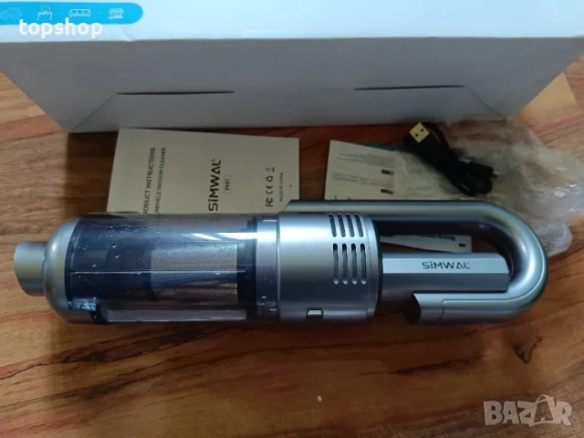 Безжична прахосмукачка за кола или дома с вградена LED лампа, 2200 mAh, USB type C, снимка 8 - Прахосмукачки - 50501479