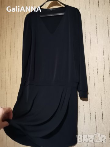 ЕЛЕГАНТНА РОКЛЯ ТЪМНОСИНЯ ЛИКРА РАЗМЕР2 XL, снимка 3 - Рокли - 35533348