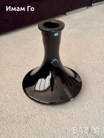 Черна стъклена ваза за наргиле ~45 мм гърловина – аксесоар за shisha / hookah, снимка 3 - Наргилета - 52440345