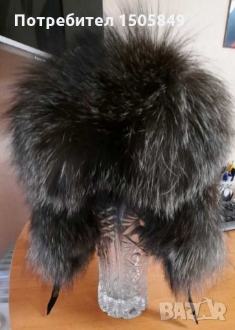 Шапка от естествен велур и сребърна лисица, снимка 11 - Шапки - 35611261