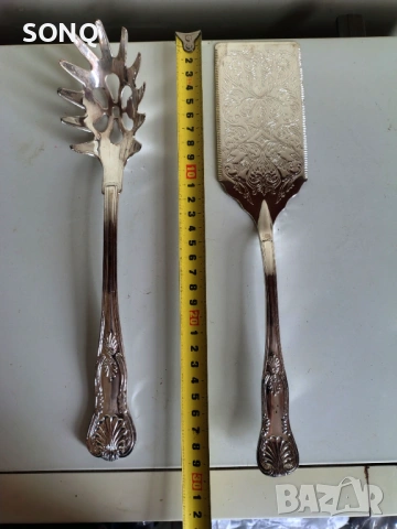 Страхотен Посребрен Комплект За Сервиране На Спагети,Лазаня, снимка 6 - Прибори за хранене, готвене и сервиране - 53395613