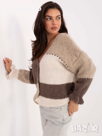 Дамски овърсайз пуловер/жилетка с копчета, 4цвята , снимка 4 - Блузи с дълъг ръкав и пуловери - 51938530