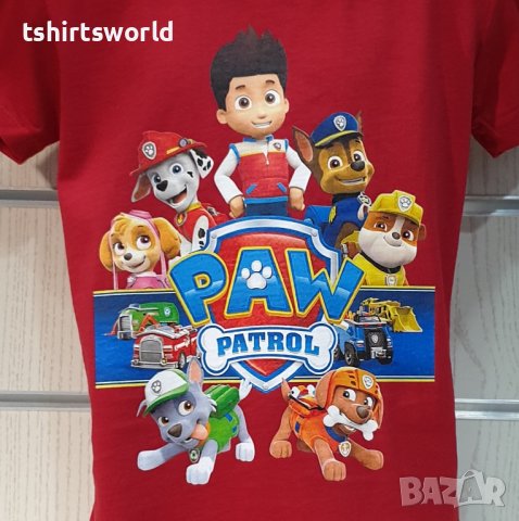 Нова детска тениска с дигитален печат PAW Patrol (Пес патрул) в червен цвят, снимка 7 - Детски тениски и потници - 36966808