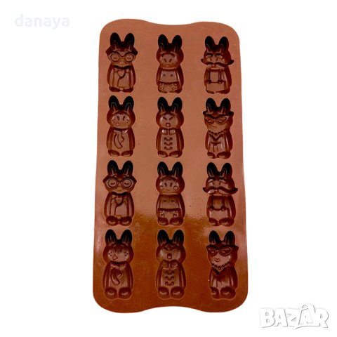 4380 Силиконова форма за бонбони Зайчета, снимка 5 - Форми - 43785351
