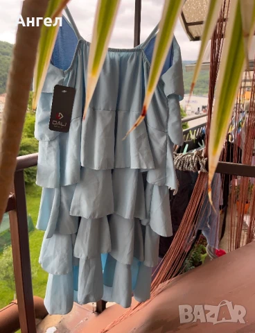 Лятна синя рокля , снимка 3 - Рокли - 50468198