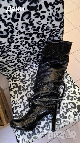 Дамски чизми,естествена кожа с лаково покритие, снимка 3 - Дамски ботуши - 27119312