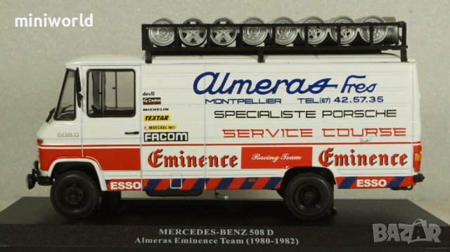 Mercedes-Benz 508D Team Almeras Eminence 1980 - мащаб 1:43 на Hachette моделът е нов в блистер, снимка 3 - Колекции - 43214076