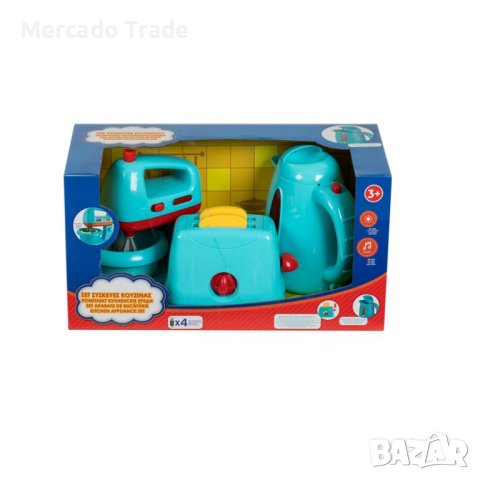 Комплект кухненски уреди Mercado Trade, Миксер, Кана, Тостер със звук и светлина, снимка 2 - Образователни игри - 43120858