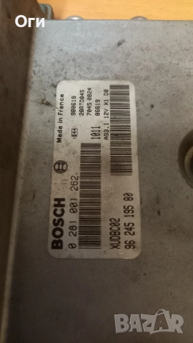 Компютър за Пежо 406 TD 0 281 001 262 / 96 245 195 80, снимка 2 - Части - 52886278