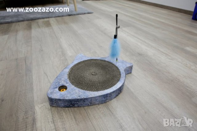 Занимателна драскалка с топче и перо за Котки 41,5 x 33 x 5 cм. - Модел: 80993, снимка 3 - За котки - 38804820
