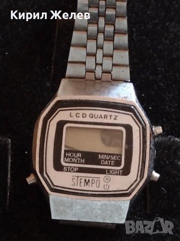 РЕТРО МОДЕЛ ЕЛЕКТРОНЕН ЧАСОВНИК СТАР РЯДЪК STEMPO LCD QUARTZ 33210