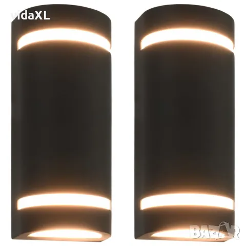 vidaXL Фасадни аплици, 2 бр, 35 W, черни, полукръгли(SKU:45649), снимка 1 - Други - 48518489