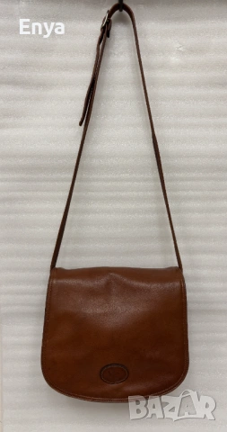 Дамска чанта за през рамо от естествена кожа - цвят брик, снимка 4 - Чанти - 53572935