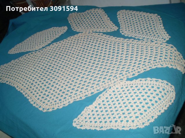 Комплект от пет плетени на една кука тишлайфери, снимка 1 - Покривки за маси - 34730368