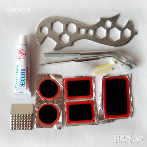 2854 SOS комплект инструменти за ремонт на велосипед поправка на спукана гума, снимка 2 - Аксесоари за велосипеди - 36657183