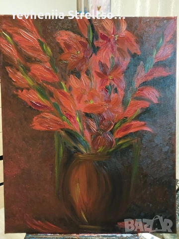Оригинальная картина "ГЛАДИОЛУСЫ"