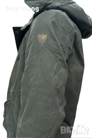 Мъжка зимна парка Scotch & Soda, Ватирана, с качулка, Тъмнозелен, L,  нова, снимка 5 - Якета - 53263389