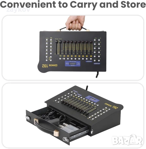 DMX512 DJ сценичен контролер, осветителна конзола, миксерна платка, конзола, безжичен предавател, снимка 7 - Друга електроника - 52972545