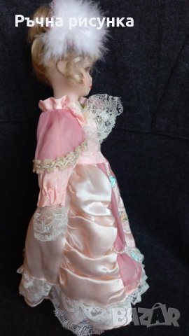 Ретро  порцеланова кукла на стойка ,винтидж 30см, снимка 5 - Антикварни и старинни предмети - 43119948