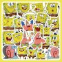 50 малки спондж боб Спонджбоб Квадратни гащи spongebob самозалепващи лепенки стикери  украса декор 