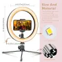 AIXPI 10” LED димируем ринг, трипод/DSLR/държач за телефон/стрийминг/снимане/3 режима/10 нива, снимка 1