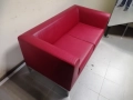 Червен кожен - екокожа офисен диван, снимка 2