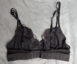70 В черен сутиен с меки чашки с прозрачност и бродерии, снимка 10