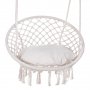 Уникална люлка за градина или дома, плетена люлка, висящ стол, бяла-екрю, 140 кг, без възглавничка, снимка 4