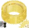 THKFUL Външни коледни феерични светлини, 50M Crystal 300LED, водоустойчиви, дистанционно с 8 режима, снимка 1