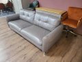 Сив кожен диван тройка - естествена кожа, снимка 11