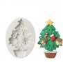 Голяма украсена Коледна елха силиконов молд форма декорация торта фондан шоколад гипс, снимка 1 - Форми - 27183712