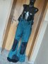 Columbia Тюркоазено-черен Унисекс зимен тънък ски гащеризон с презрамки Л, снимка 1