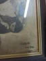 Рамкирана картина рисунка-глава на кон ,подписана, снимка 5