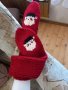 Ръчно плетени Коледни чорапи размер 39, снимка 1 - Дамски чорапи - 43458598