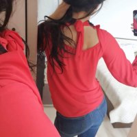 Червена блузка, S размер, снимка 3 - Блузи с дълъг ръкав и пуловери - 27770578