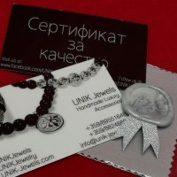 Дамска/мъжка гривна с 925 сребърен елемент с лого, плетена, снимка 5 - Гривни - 38212538